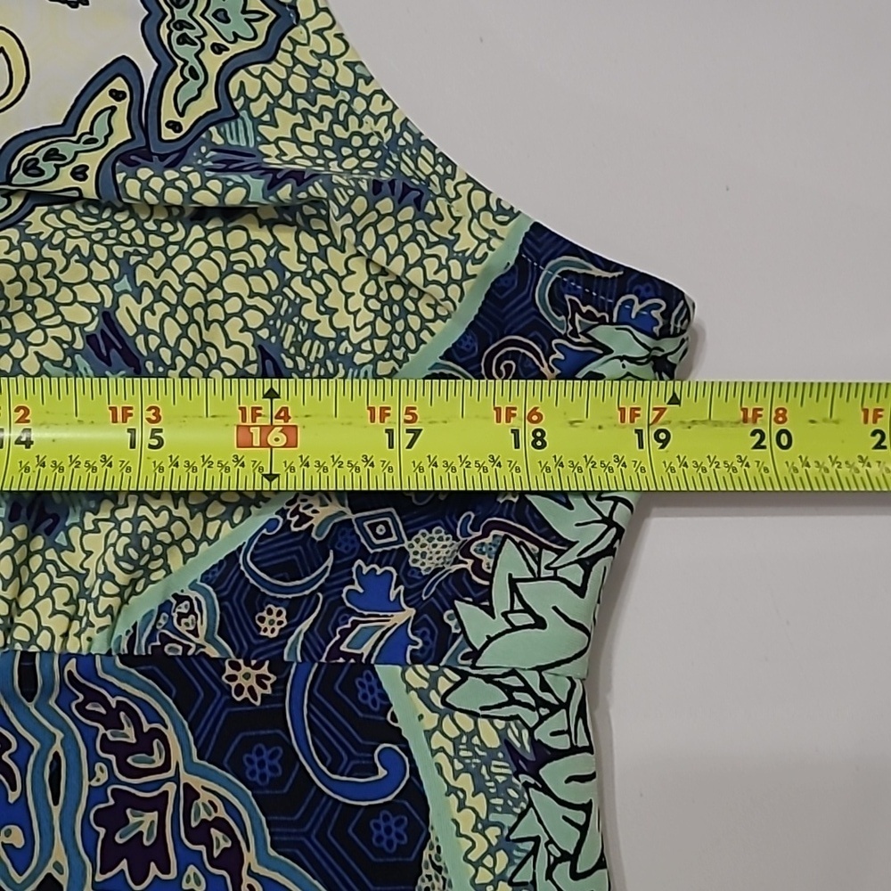 Chico's Sleeveless Blue/Green/Yellow Paisley Print Maxi Dress size 2 (Large) - Picture 5 of 6